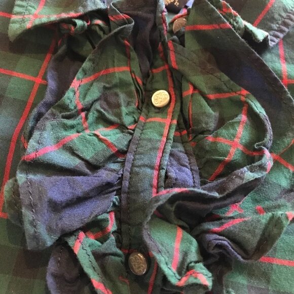 Ralph Lauren plaid ruffle button up shirt - Picture 2 of 4